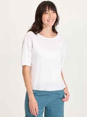 XCVI
ESTI LINEN SHORT SLEEVE TEE
 In White